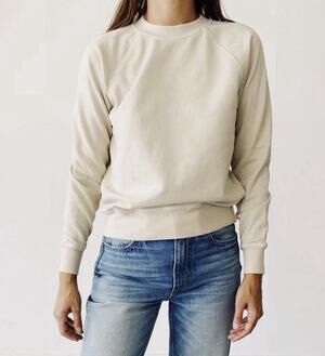 HEY GANG The Sweatshirt •0=XS• Pullover Crewneck Cotton Tan Made in USA $145